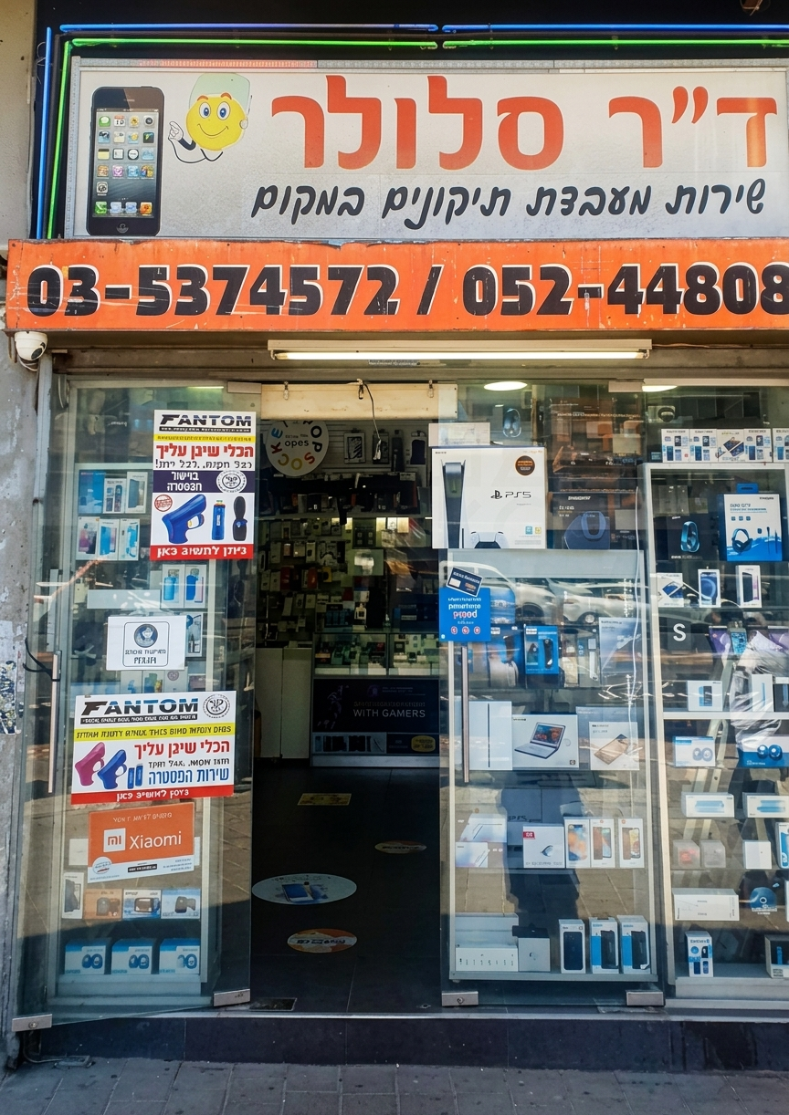 חזית החנות של ד"ר סלולר בדרך ההגנה 78 תל אביב